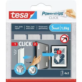   Akasztó, öntapadó, S méret, TESA "Powerstrips CLICK" 8 db