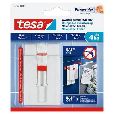 Akasztószög, öntapadó, állítható, TESA "Powerstrips®", sima felületre 2 db