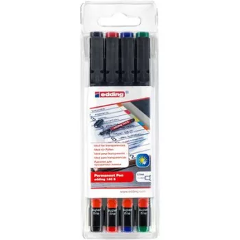   Alkoholos marker készlet, OHP, 0,3 mm, EDDING "140 S", 4 különböző szín 4 db