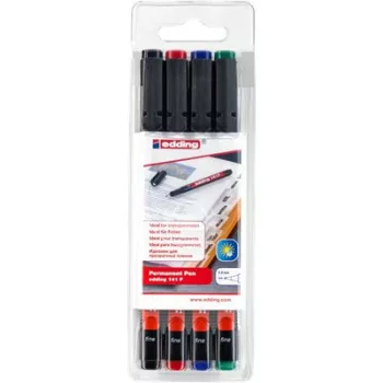   Alkoholos marker készlet, OHP, 0,6 mm, EDDING "141 F", 4 különböző szín 4 db