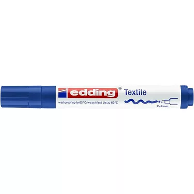 Textilmarker, 2-3 mm, kúpos, EDDING "4500", kék