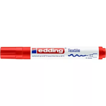 Textilmarker, 2-3 mm, kúpos, EDDING "4500", piros