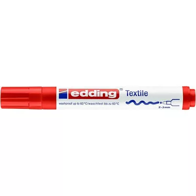Textilmarker, 2-3 mm, kúpos, EDDING "4500", piros