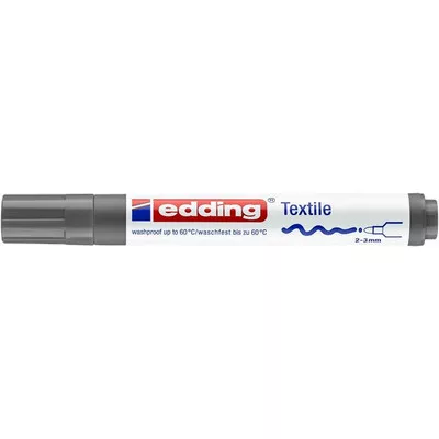 Textilmarker, 2-3 mm, kúpos, EDDING "4500", szürke
