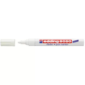   Gumijelölő marker, 2-4 mm, kúpos, EDDING "8050", fehér 1 db