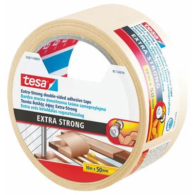 Ragasztószalag, kétoldalas, extra erős, 50 mm x 10 m, TESA "Extra Strong" 10 méter