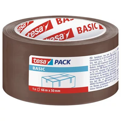 Csomagolószalag, 50 mm x 66 m, TESA "Basic", barna 66 méter