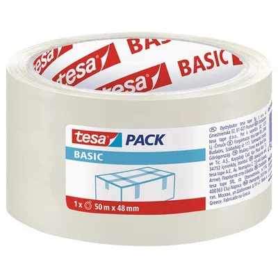 Csomagolószalag, 48 mm x 50 m, TESA "Basic", átlátszó 50 méter