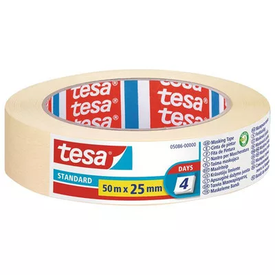 Festő- és mázolószalag, 25 mm x 50 m, TESA "Standard 5086" 50 méter