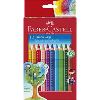   Színes ceruza készlet, háromszögletű, FABER-CASTELL "Jumbo Grip", 12 különböző szín 12 db