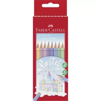   Színes ceruza készlet, hatszögletű, FABER-CASTELL, 10 különböző pasztell szín 1 db