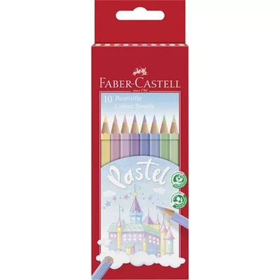 Színes ceruza készlet, hatszögletű, FABER-CASTELL, 10 különböző pasztell szín 1 db