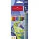 Színes ceruza készlet, hatszögletű, FABER-CASTELL"Dinoszaurusz" 10+3 különböző szín 13 db