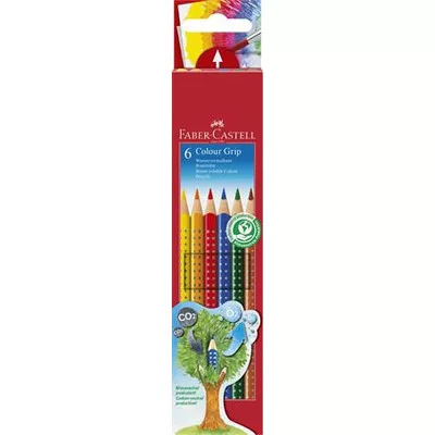 Színes ceruza készlet, háromszögletű, FABER-CASTELL "Grip 2001", 6 különböző szín 6 db