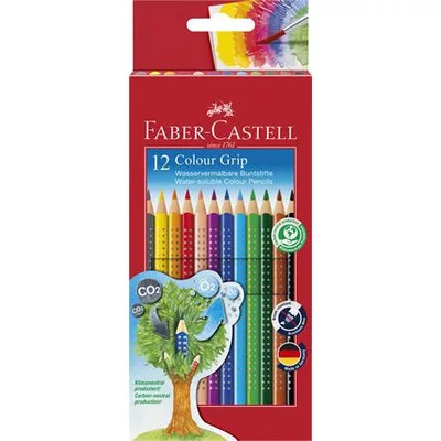 Színes ceruza készlet, háromszögletű, FABER-CASTELL "Grip 2001", 12 különböző szín 12 db