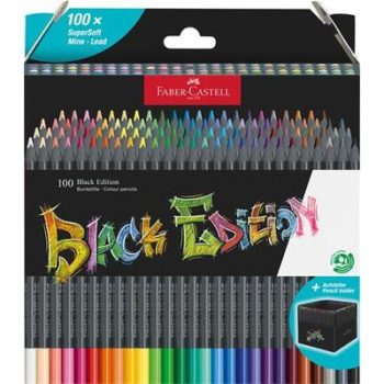   Színes ceruza készlet, háromszögletű, FABER-CASTELL "Black Edition",  100 különböző szín