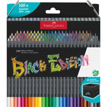   Színes ceruza készlet, háromszögletű, FABER-CASTELL "Black Edition",  100 különböző szín 100 db