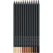 Színes ceruza készlet, háromszögletű, FABER-CASTELL "Black Edition",  12 különböző bőrszín