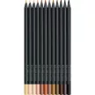 Színes ceruza készlet, háromszögletű, FABER-CASTELL "Black Edition",  12 különböző bőrszín 12 db