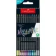 Színes ceruza készlet, háromszögletű, FABER-CASTELL "Black Edition",  12 különböző metál szín 12 db