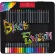 Színes ceruza készlet, háromszögletű, fémdobozban, FABER-CASTELL "Black Edition",  24 különböző szín 24 db