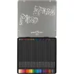 Színes ceruza készlet, háromszögletű, fémdobozban, FABER-CASTELL "Black Edition",  24 különböző szín 24 db