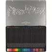 Színes ceruza készlet, háromszögletű, fémdobozban, FABER-CASTELL "Black Edition",  36 különböző szín 36 db