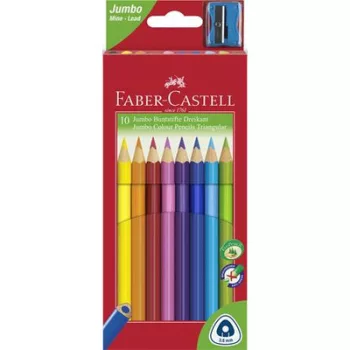   Színes ceruza készlet, háromszögletű, FABER-CASTELL "Jumbo", 10 különböző szín 10 db