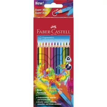   Színes ceruza készlet, háromszögletű, FABER-CASTELL "Papagáj", 12 különböző szín 12 db