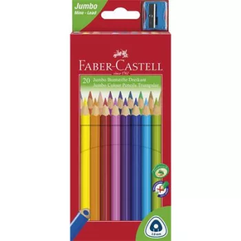   Színes ceruza készlet, háromszögletű, FABER-CASTELL "Jumbo", 20 különböző szín 20 db