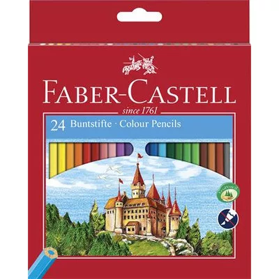 Színes ceruza készlet, hatszögletű, FABER-CASTELL "Classic", 24 különböző szín 24 db