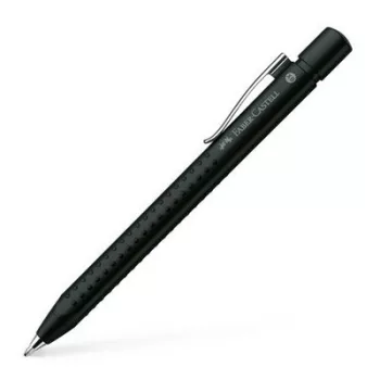   Golyóstoll, 1 mm, XB, nyomógombos, metál fekete tolltest, FABER-CASTELL "Grip-2011", kék 1 db