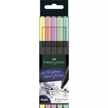   Tűfilc készlet, 0,4 mm, FABER-CASTELL "Grip", 5 különböző pasztell szín 1 db