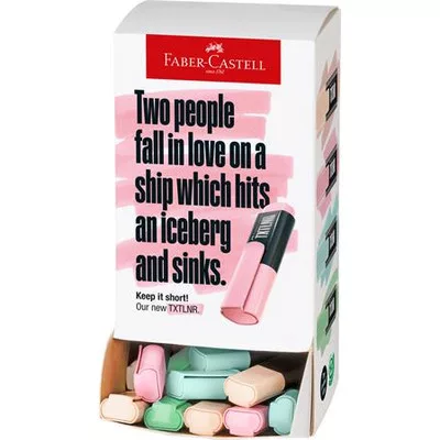 Szövegkiemelő display, mini, FABER-CASTELL "TXTLNR", pasztell színek 60 db