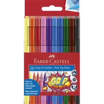   Filctoll készlet, háromszögletű, FABER-CASTELL "Grip", 10 különböző szín 10 db
