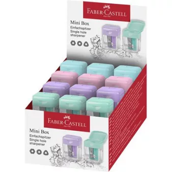   Hegyező, egylyukú, tartályos, display, FABER-CASTELL, pasztell színek 24 db