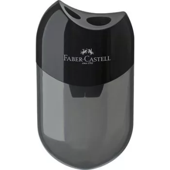 Hegyező, kétlyukú, tartályos, FABER-CASTELL, fekete 1 db