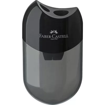 Hegyező, kétlyukú, tartályos, FABER-CASTELL, fekete 1 db