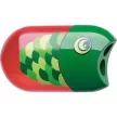 Hegyező és radír, kétlyukú, tartályos, FABER-CASTELL, hal minta 1 db