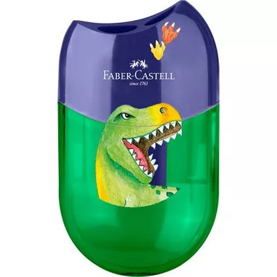 Hegyező display, kétlyukú, tartályos,  FABER-CASTELL, dinoszaurusz 10 db
