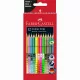 Színes ceruza készlet, háromszögletű, FABER-CASTELL "Colour Grip", 12 különböző szín 12 db