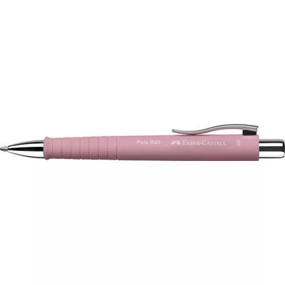 Golyóstoll, 1 mm, XB, nyomógombos, rózsaszín tolltest, FABER-CASTELL "Poly Ball", kék 1 db