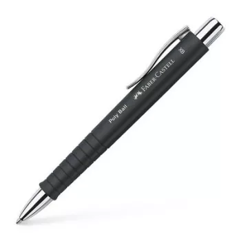   Golyóstoll, 1 mm, XB, nyomógombos, feketek tolltest, FABER-CASTELL "Poly Ball", kék 1 db