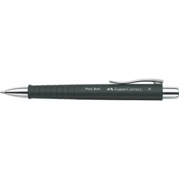   Golyóstoll, 0,7 mm, nyomógombos fekete tolltest, FABER-CASTELL "Poly Ball", kék 1 db