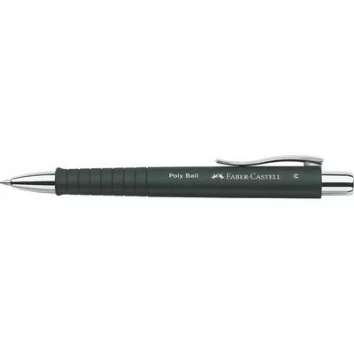 Golyóstoll, 0,7 mm, nyomógombos fekete tolltest, FABER-CASTELL "Poly Ball", kék 1 db