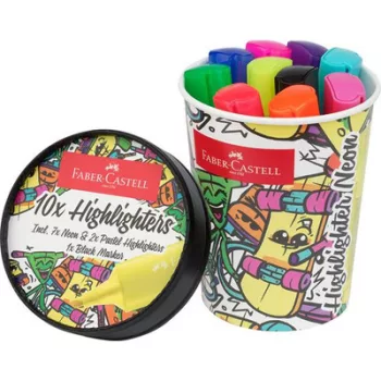   Szövegkiemelő, 1-5 mm, FABER-CASTELL "Textliner 46", 10 különböző szín 10 db
