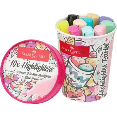 Szövegkiemelő, 1-5 mm, FABER-CASTELL "Textliner 46", 10 különböző pasztell szín 10 db