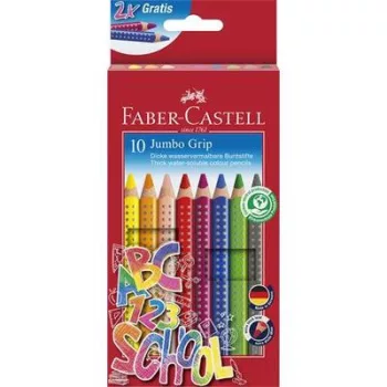   Színes ceruza készlet, háromszögeltű, vastag, FABER-CASTELL "Grip", 10 különböző szín