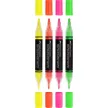 Dekormarker készlet, 1,0/3,0 mm, kétvégű, akril, FABER-CASTELL "Shake&Paint", 4 különböző neon szín 4 db