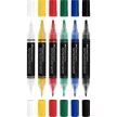 Dekormarker készlet, 1,0/3,0 mm, kétvégű, akril, FABER-CASTELL "Shake&Paint", 6 különböző szín 6 db